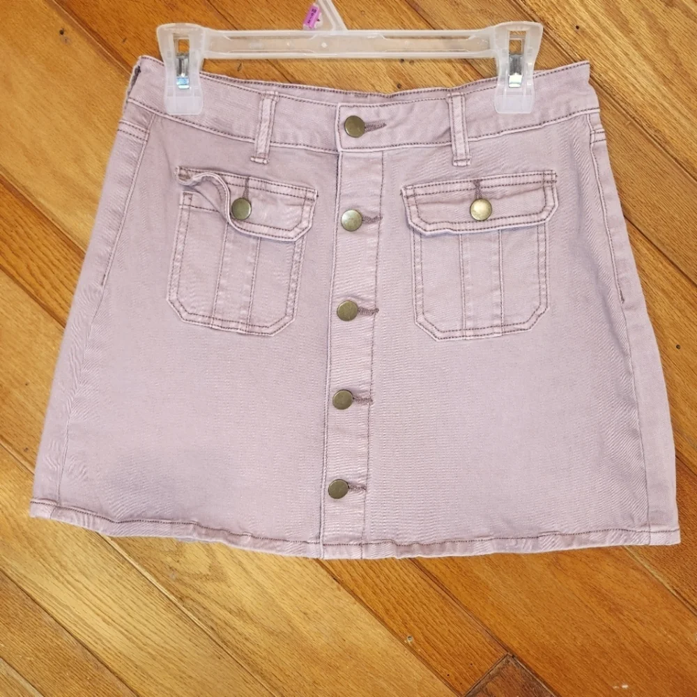 Altar'd state small light purple button up mini skirt
